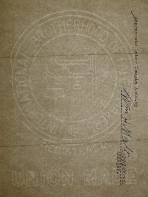 International Brotherhood of Papermakers - Registered - Union Made marca al agua International Brotherhood of Papermakers - Registered - Union Made marca al agua