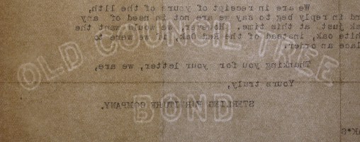 Old Council Tree Bond marca al agua