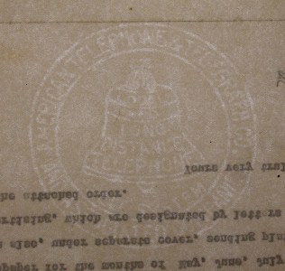 American Telephone & Telegraph Co. and Associated Companies - Local and Long Distance Telephone - Bell System marca al agua American Telephone & Telegraph Co. and Associated Companies - Local and Long Distance Telephone - Bell System marca al agua